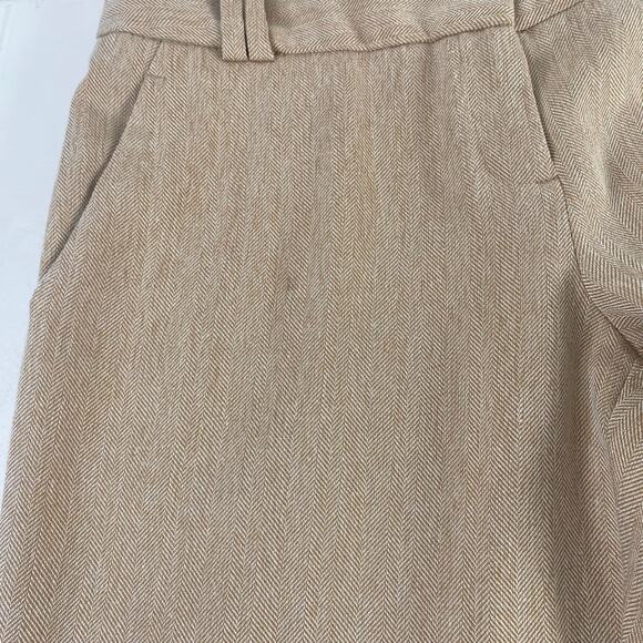 Limited Cassidy Neutral Beige Mid Rise Herringbone Texture Trousers Pants Sz 6 - Picture 8 of 9
